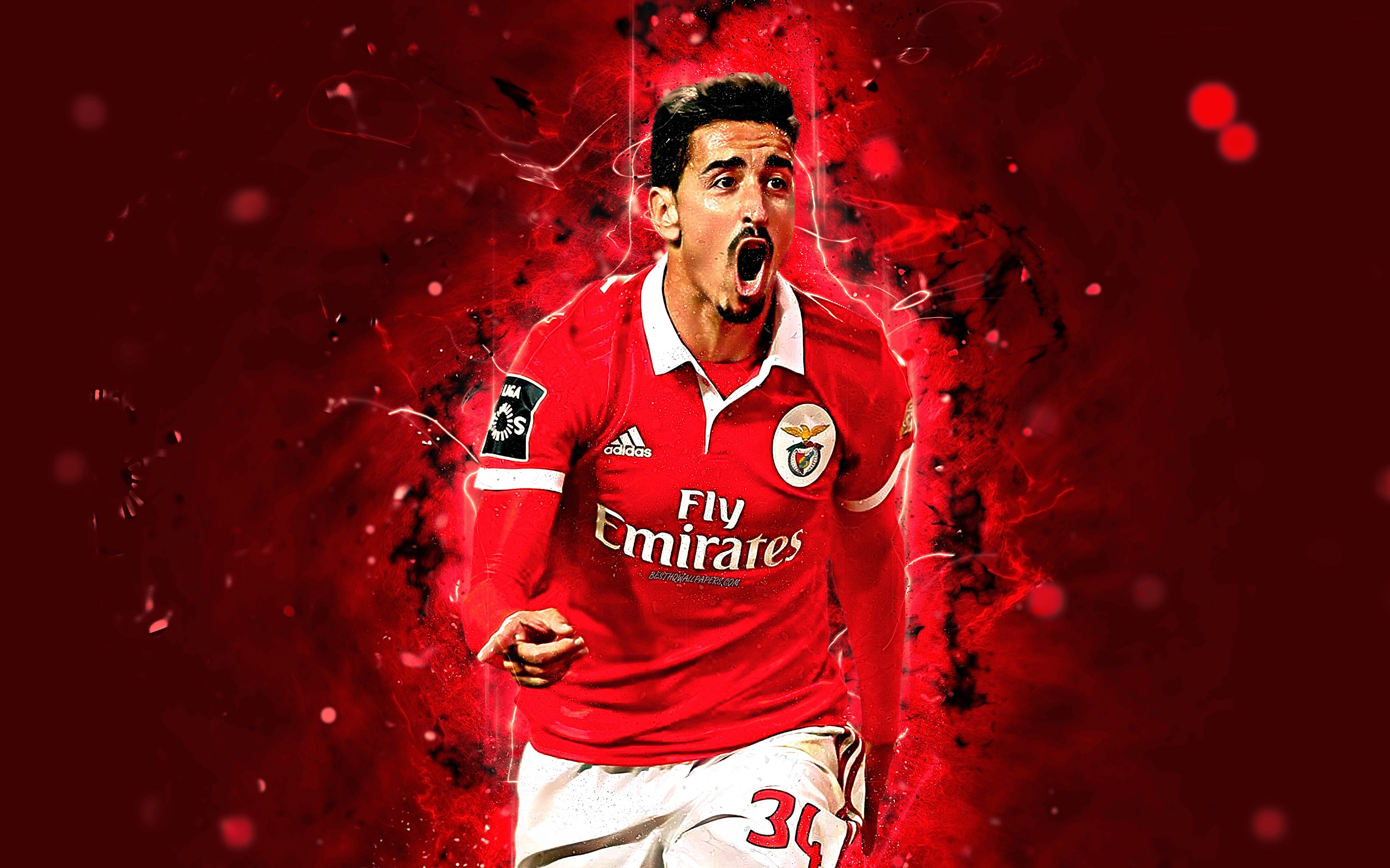 Download wallpapers Andre Almeida, 4k, abstract art, football, Benfica ...