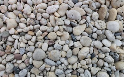 sea pebbles, white pebbles, large stones, coast, stone texture, white marble, Greece
