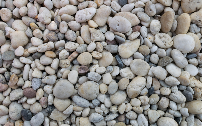 la mer de cailloux, de galets blancs, de grandes pierres, de la c&#244;te, texture de pierre, de marbre blanc, Gr&#232;ce