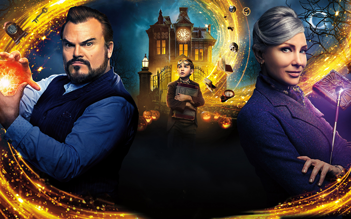The House with a Clock in Its Walls, 2018, poster, 4k, promo, American actors, Jack Black, Cate Blanchett