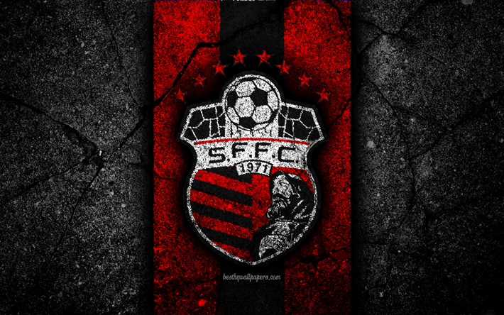 4k, FC San Francisco, logo, LPF, jalkapallo, Liga Panamena, musta kivi, football club, Panama, San Francisco, asfaltti rakenne, San Francisco FC