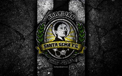 4k, FC Santa Gema, logo, LPF, soccer, Liga Panamena, black stone, football club, Panama, Santa Gema, asphalt texture, Santa Gema FC