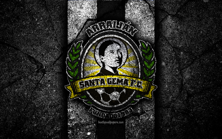 4k, FC Santa Gema, logo, LPF, jalkapallo, Liga Panamena, musta kivi, football club, Panama, Santa Gema, asfaltti rakenne, Santa Gema FC