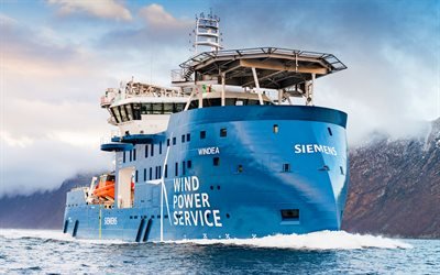 Download wallpapers Siemens Windea, sea, SOV, Service Operation Vessel ...