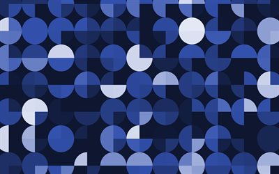 blue retro circles background, blue retro abstraction, background with blue circles, retro backgrounds, blue circles abstraction
