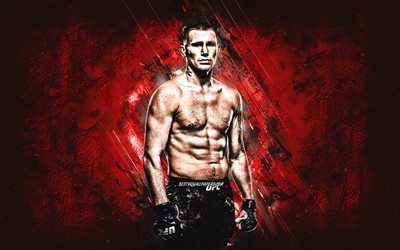Darren Till, UFC, english fighter, portrait, red stone background, creative art, MMA, UFC Welterweight Championship