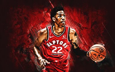 Patrick McCaw, NBA, Toronto Raptors, red stone background, American Basketball Player, portrait, USA, basketball, Toronto Raptors players