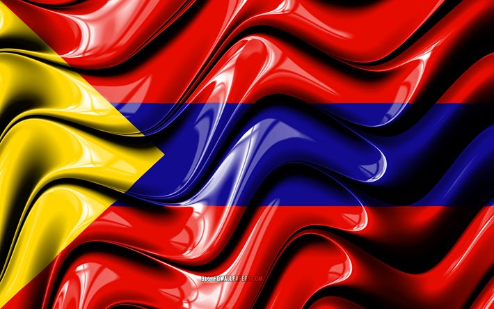 Bandiera del Pasto, 4k, Citt&#224; della Colombia, Sud America, Giorno del Pasto, arte 3D, Pasto, citt&#224; colombiane, bandiera del Pasto 3D, Colombia