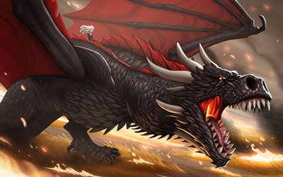 Khaleesi, art, dragon, Game of Thrones