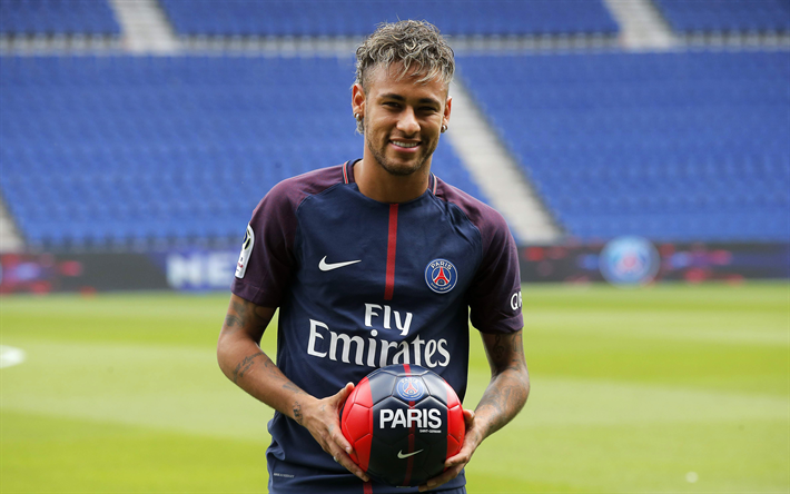 Neymar JR, 4K, Football, Paris Saint-Germain, France, PSG, France League 1, Brazilian football player