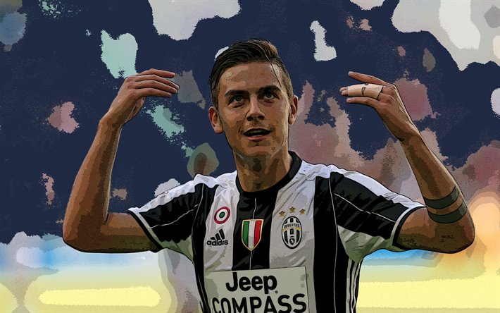 Paulo Dybala, 4k, el arte, la Juventus de tur&#237;n, de la Serie a, Italia, futbolista Argentino