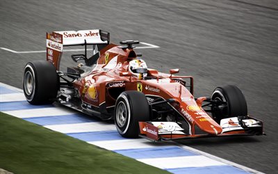 Sebastian Vettel, ferrari SF70H, scuderia ferrari, f1, Formula 1, racing car
