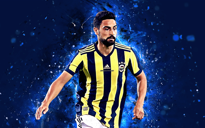 Mehmet Ekici, 4k, abstrakt konst, Turkiska fotbollsspelare, Fenerbahce, fotboll, Planter, Turkiska Super Lig!, fotbollsspelare, neon lights, Fenerbahce FC