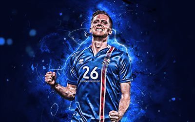 Alfred Finnbogason, arte astratta, Islanda Nazionale, fan art, Finnbogason, calcio, calciatori, luci al neon, Islandese squadra di calcio