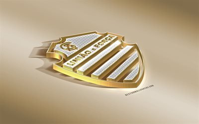 PAS FC, Centro Sportivo Alagoano, Brasiliansk fotboll club, golden logotyp med silver, 3d-konst, Maceio, Brasilien, Serie A, 3d gyllene emblem, kreativa 3d-konst, fotboll, CSA FC