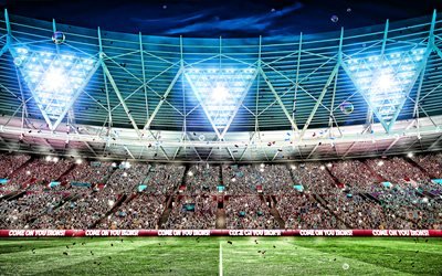 Il West Ham Stadium, Londra Stadium, Londra, Inghilterra, calcio, stadio di calcio, il West Ham United FC, inglese stadio