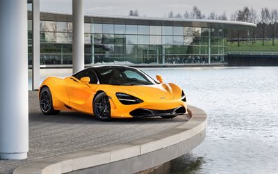 McLaren 720S Spa 68, oranssi superauto, tuning 720S, musta py&#246;r&#228;t, oranssi 720S, Britannian supercars, McLaren