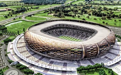Johannesburg Stadium, soccer, aerial view, football stadium, Orlando Pirates stadium, South Africa, south african stadium