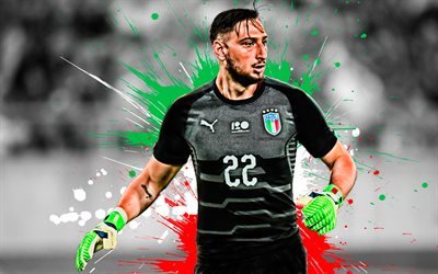 Gianluigi Donnarumma, Italian football player, goalkeeper, Italy national football team, Italian creative flag, football, Italy, Donnarumma