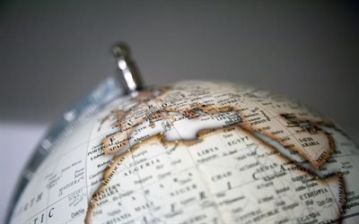 Globe, Mediterranean, Italy, Africa, Europe, blur, Earth