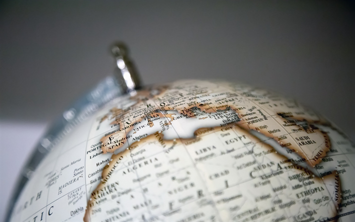 Globe, V&#228;limeren, Italia, Afrikka, Euroopassa, blur, Maan