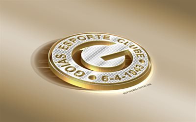 Goias Esporte Clube, Brazilian football club, golden logo with silver, Goiania, Brazil, Serie A, 3d golden emblem, creative 3d art, football