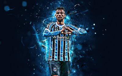 Leo Moura, defender, Gremio FC, gol, futbol, Brezilya futbolcular, Leonardo da Silva Moura, Brezilya Serie A, neon ışıkları, Brezilya