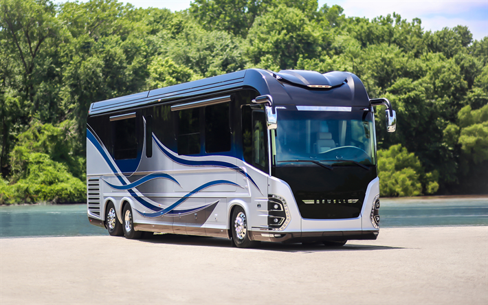 revell autob&#250;s, 4k, buses modernos, los nuevos autobuses de pasajeros de medios de transporte