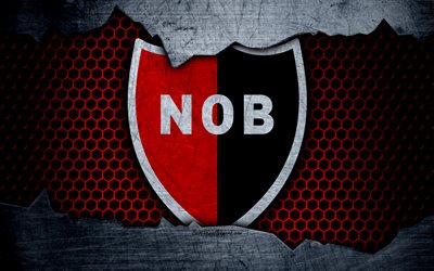 Newells أولد بويز, 4k, Superliga, شعار, الجرونج, الأرجنتين, كرة القدم, نادي كرة القدم, الملمس المعدني, الفن, Newells أولد بويز FC
