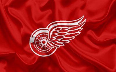 Detroit Red Wings hokey kul&#252;b&#252;, NHL, amblemi, logosu, Ulusal Hokey Ligi, hokey, Detroit, Michigan, ABD