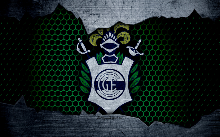 Gimnasia La Plata, 4k, Superliga, logo, grunge, Gimnasia, Argentina, soccer, football club, metal texture, art, Gimnasia FC
