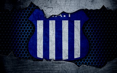 Talleres, 4k, Superliga, logotyp, grunge, Argentina, fotboll, football club, metall textur, konst, Talleres FC