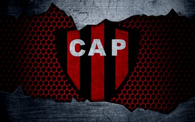 Patronato, 4k, Superliga, logo, grunge, Arjantin, futbol, futbol kul&#252;b&#252;, metal doku, sanat, Patronato FC