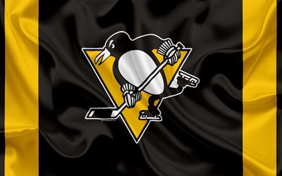 Pittsburgh Penguins hokey kul&#252;b&#252;, NHL, amblemi, logosu, Ulusal Hokey Ligi, hokey, Pittsburgh, Pennsylvania, ABD, B&#252;y&#252;kşehir B&#246;l&#252;m&#252;