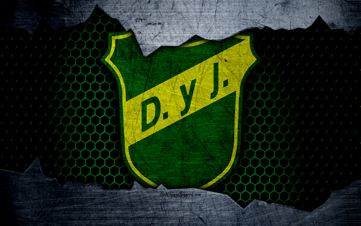 Defensa y Justicia, 4k, Superliga, logo, grunge, Argentina, soccer, football club, metal texture, art, Defensa y Justicia FC