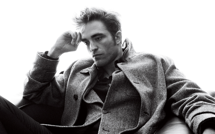 Robert Pattinson, Brittisk sk&#229;despelare, 4k, portr&#228;tt, vinter kl&#228; fotosession