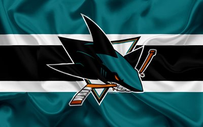 San Jose Sharks hokey kul&#252;b&#252;, NHL, amblemi, logosu, Ulusal Hokey Ligi, hokey, San Jose, California, USA