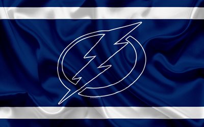 Tampa Bay Lightning hokey kul&#252;b&#252;, NHL, amblemi, logosu, Ulusal Hokey Ligi, hokey, Tampa, Florida, USA