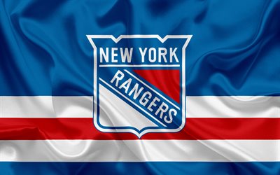 New York Rangers, hockey club, NHL, emblem, logo, National Hockey League, hockey, New York, USA, Eastern Conference