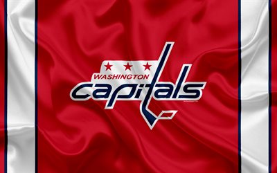 Washington Capitals, hockey club, NHL, emblem, logotyp, National Hockey League, hockey, Washington, USA, Metropolitan Division