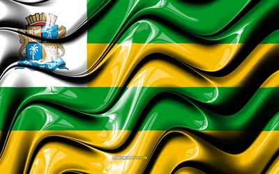 Aracaju Flag, 4k, Cities of Brazil, South America, Flag of Aracaju, 3D art, Aracaju, Brezilya, şehir, Aracaju 3D flag