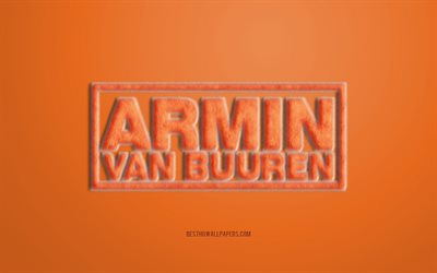 Orange est Armin van Buuren Pour le Logo, arri&#232;re-plan orange, Armin van Buuren, 3D conception de logo, cr&#233;ation, de, art, Armin van Buuren embl&#232;me, comme le DJ hollandais