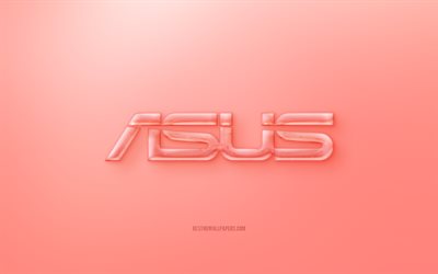 Asus logo 3D, sfondo rosso, Asus jelly logo Asus stemma, creativo, arte 3D, Asus