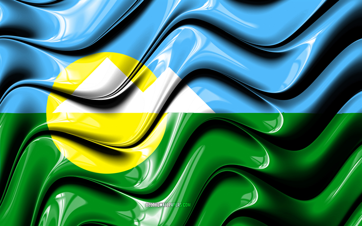 Montes Claros Flagga, 4k, St&#228;der i Brasilien, Sydamerika, Flaggan i Montes Claros, 3D-konst, Montes Claros, Brasilianska st&#228;der, Montes Claros 3D-flagga, Brasilien