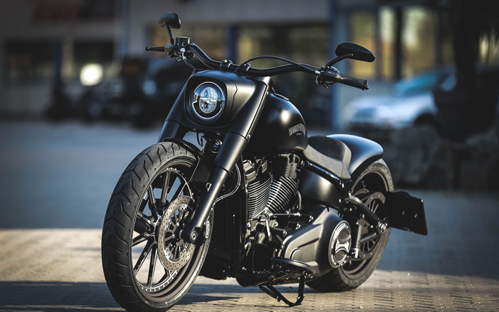 Download wallpapers Harley-Davidson, Thunderbike Dark Dude, black matte
