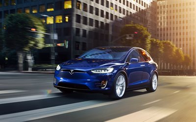 Tesla Model X, cadde, 2019 arabalar, elektrikli arabalar, ABD, 2019 Tesla Model X, Amerikan otomobil, Tesla