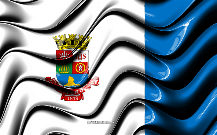 Niteroi Lippu, 4k, Kaupungeissa Brasiliassa, Etel&#228;-Amerikassa, Lipun Niteroi, 3D art, Niteroi, Brasilian kaupungeissa, Niteroi 3D flag, Brasilia