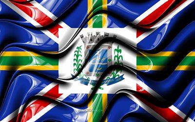 Governador Valadares Flag, 4k, Cities of Brazil, South America, Flag of Governador Valadares, 3D art, Governador Valadares, Brazilian cities, Governador Valadares 3D flag, Brazil