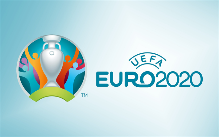 O UEFA Euro 2020, criativo fundo, O Euro 2020 logotipo, emblema, Europa, campeonato de futebol logotipos