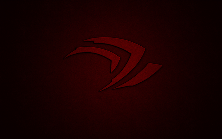 Nvidia red logo, 4k, red grunge background, Nvidia, brands, creative, Nvidia 3D logo, grunge art, Nvidia logo